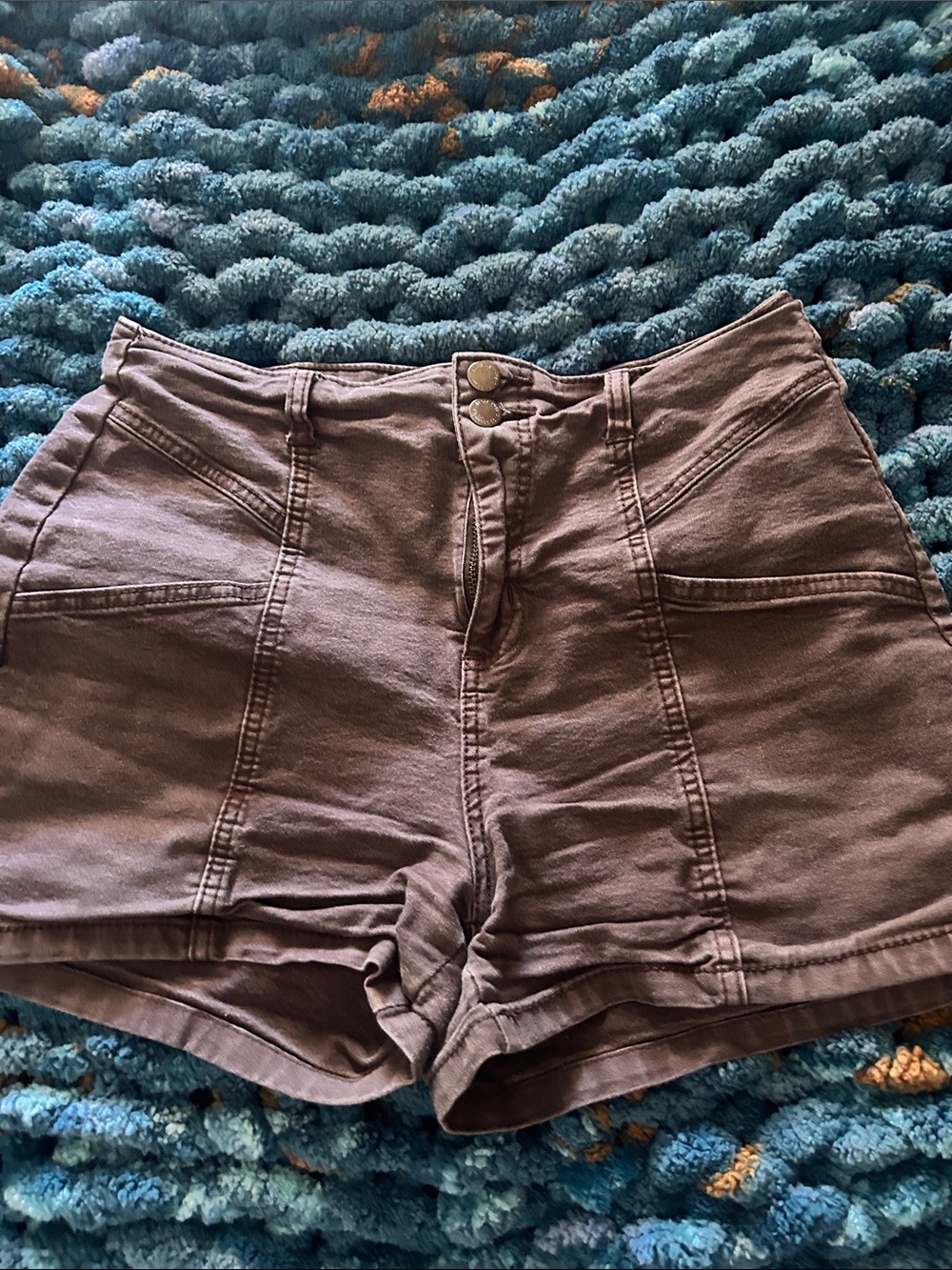 Universal Thread High-Waist Brown Cotton Blend Shorts